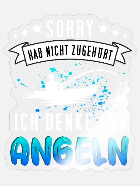 Lustiges Angler Design - Funny Fischer Motiv - Sticker Größe S (10 x 10 cm) - Transparent glänzend