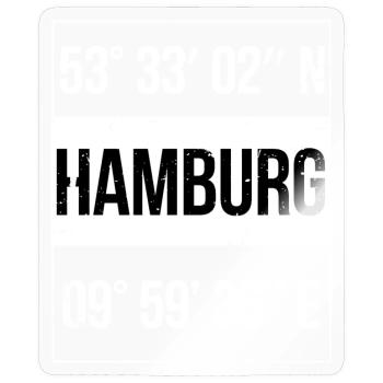 Hamburg Koordinaten - Sticker Größe S (10 x 10 cm) - Transparent glänzend - Vorne