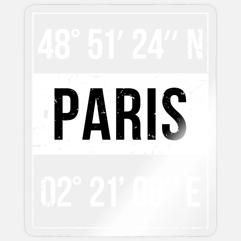 Paris Coordinates Sticker size S (10 x 10 cm)