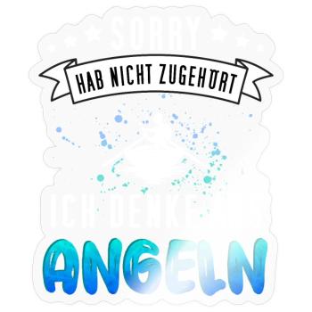 Lustiges Angler Design - Funny Fischer Motiv - Sticker Größe S (10 x 10 cm) - Transparent glänzend - Vorne