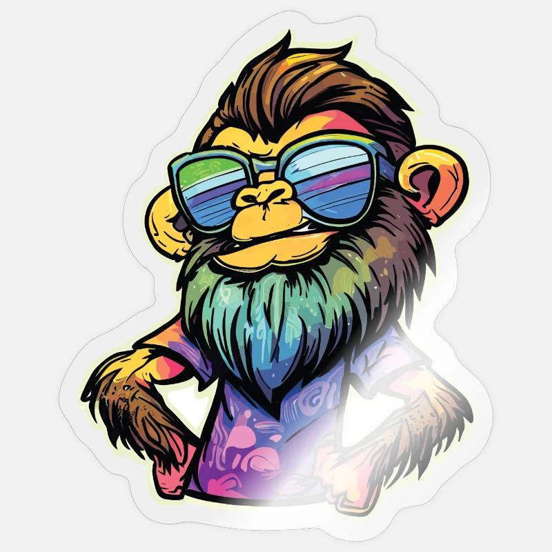 Funky Affe Sticker Größe S (10 x 10 cm)