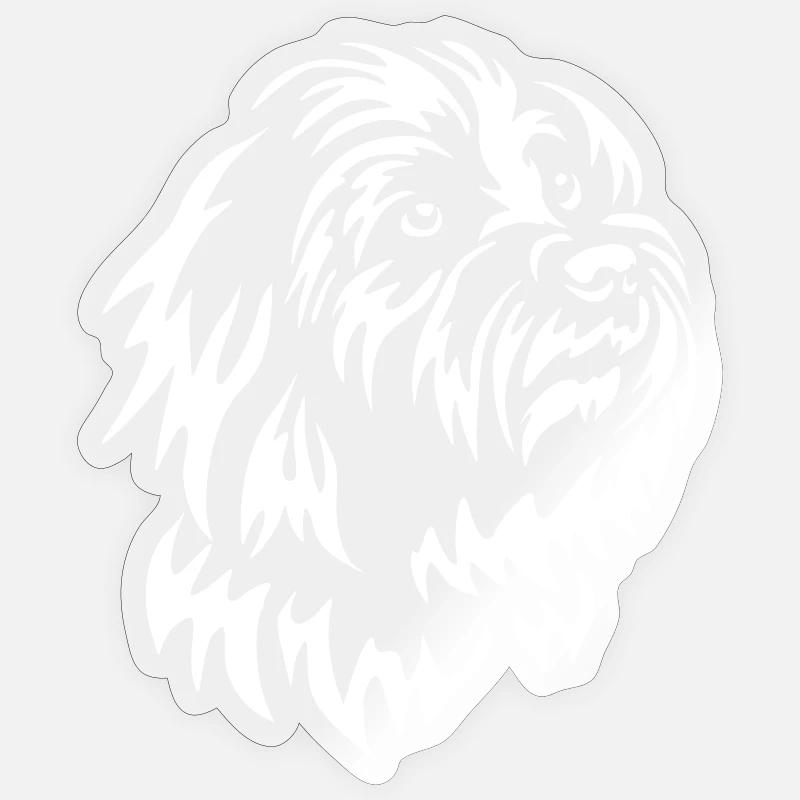 Coton de Tuléar Head « Black Edition » Sticker taille S (10 x 10 cm)