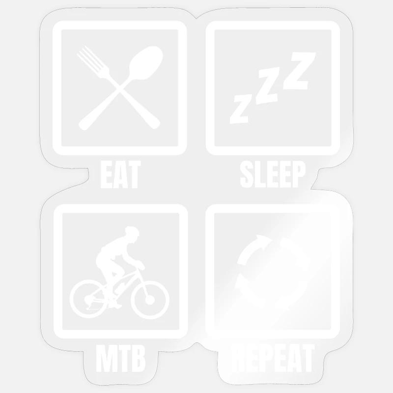 Mountainbiker Zeitplan - Sticker Größe S (10 x 10 cm) - Transparent glänzend