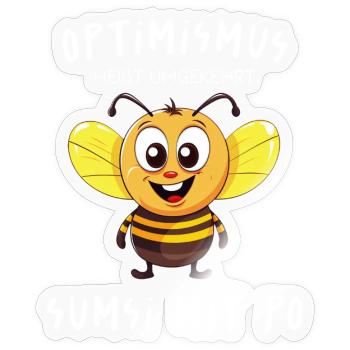 Optimismus = Sumsi mit Po - hell - Sticker Größe S (10 x 10 cm) - Transparent glänzend - Vorne