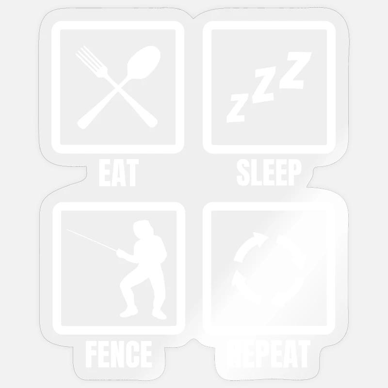 Manger Sommeil Clôture Répéter - Sticker taille S (10 x 10 cm) - brillant transparent