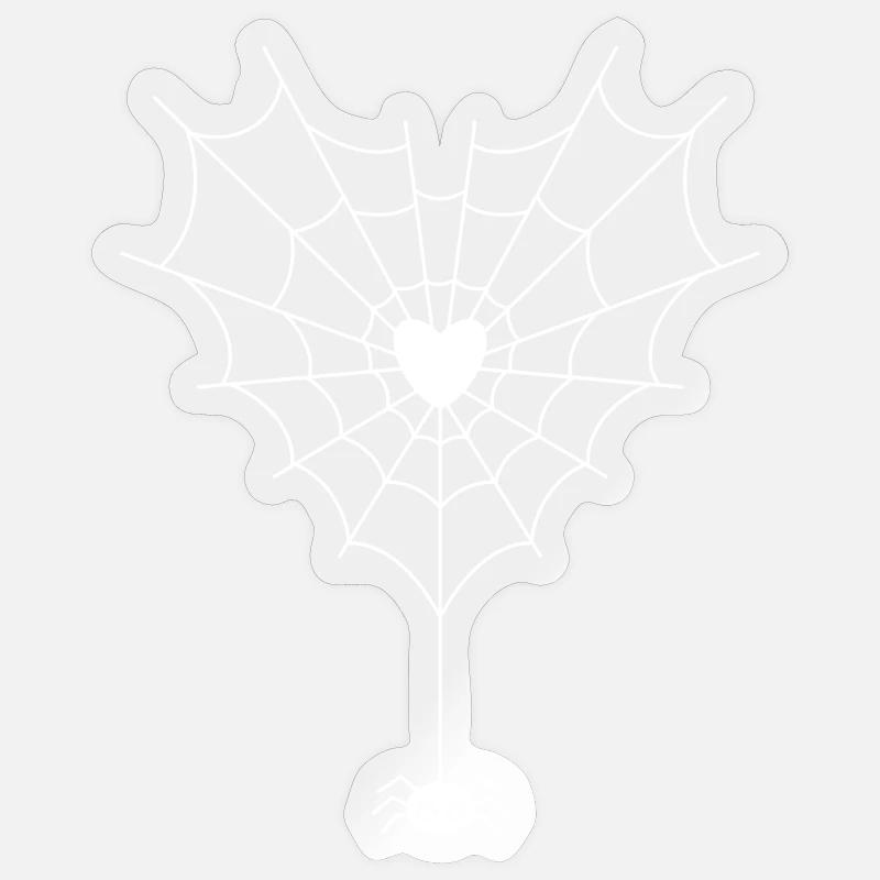 Spinne im Spinnennetz - Sticker Größe S (10 x 10 cm) - Transparent glänzend