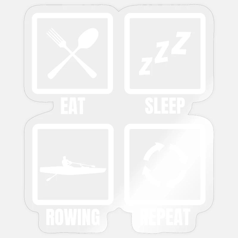 Eating, sleeping, rowing, repeating Sticker size S (10 x 10 cm)
