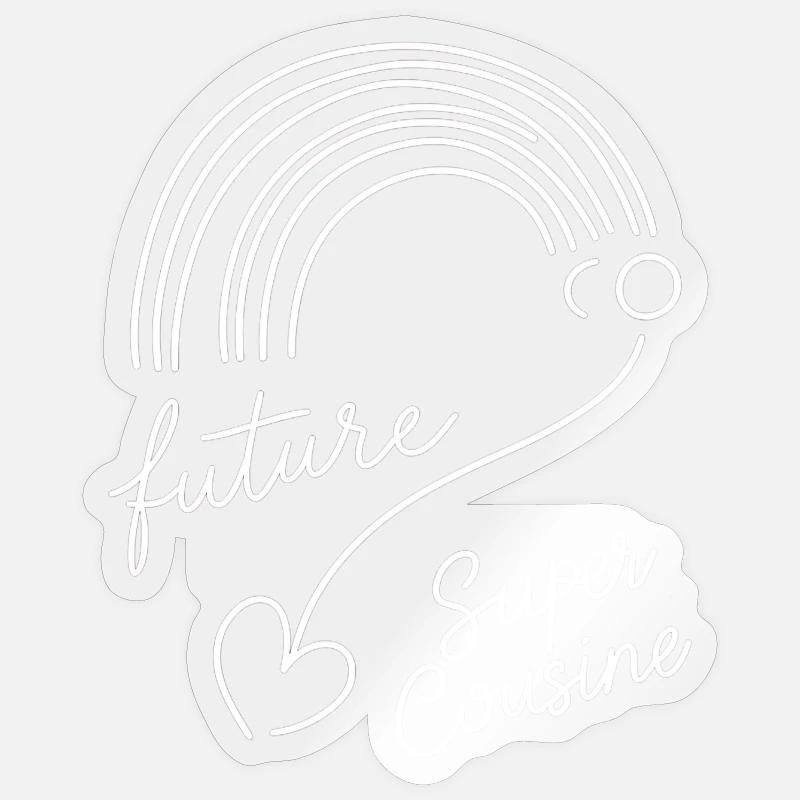 annonce grossesse future super cousine - Sticker taille S (10 x 10 cm) - brillant transparent