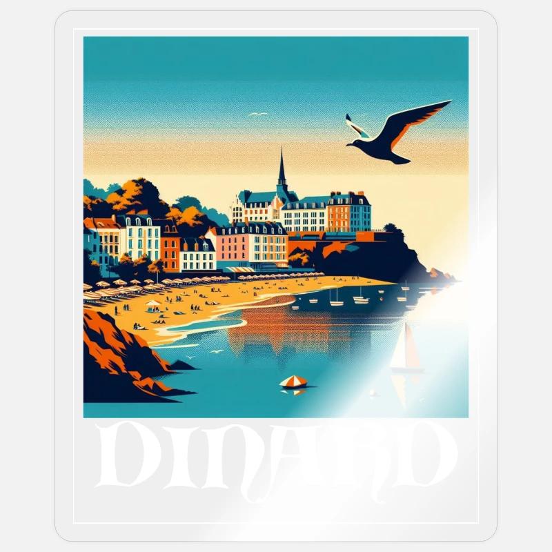 DINARD - Sticker taille S (10 x 10 cm) - brillant transparent