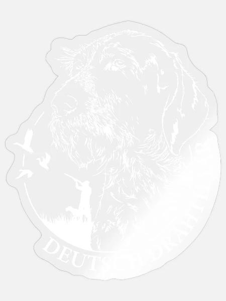 Deutsch Drahthaar Jäger Jagdhunde Hunde Wilsigns - Sticker Größe S (10 x 10 cm) - Transparent glänzend