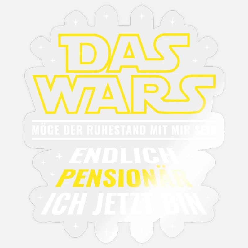 Pension Das wars - Endlich Pensionär ich jetzt bin - Sticker Größe S (10 x 10 cm) - Transparent glänzend