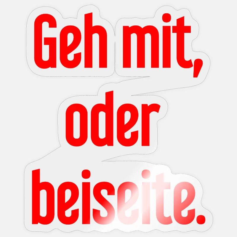Geh mit oder beiseite Sticker Größe S (10 x 10 cm)