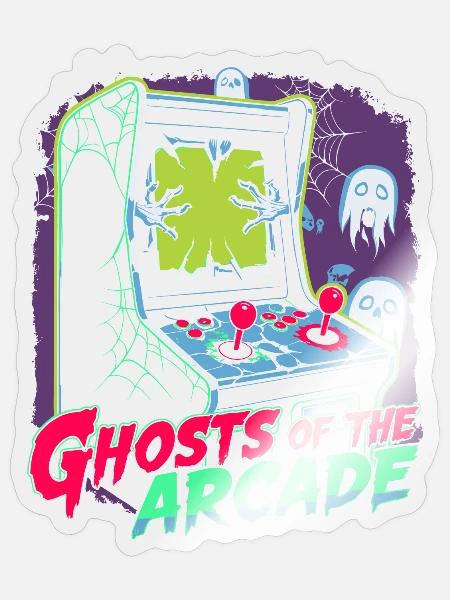 Cooles Arcade Halloween Design - Sticker Größe S (10 x 10 cm) - Transparent glänzend