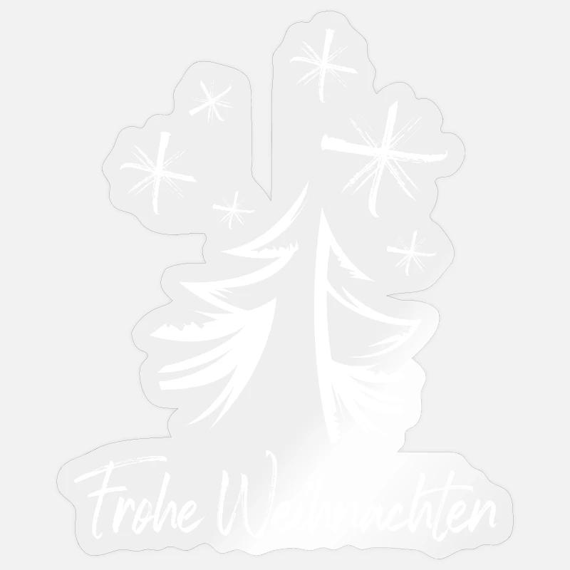 graffiti étoiles de Noël sapin - Sticker taille S (10 x 10 cm) - brillant transparent