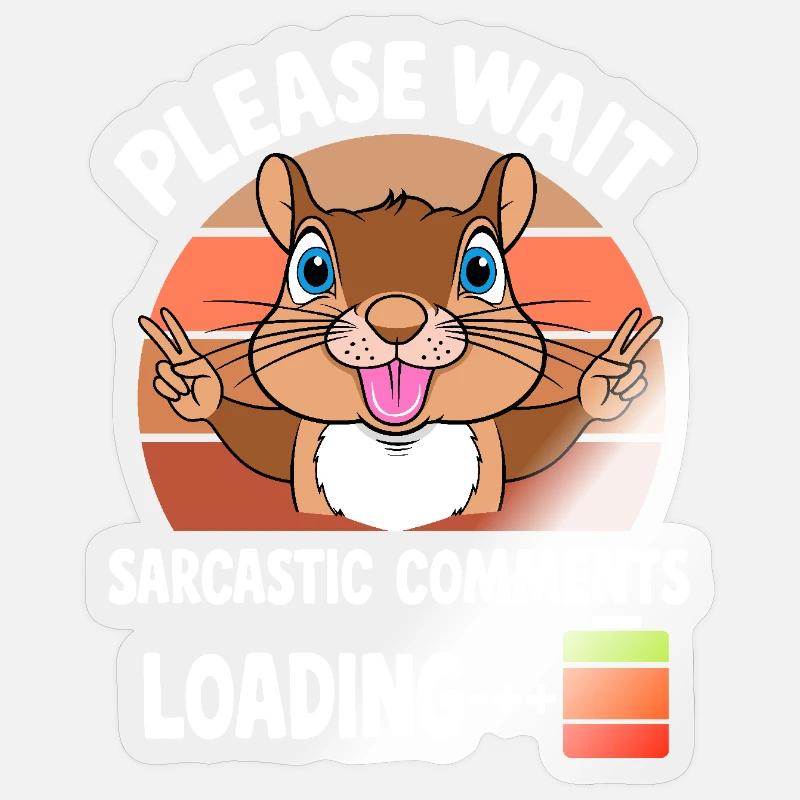 Lustige Eichhörnchen - Sticker Größe S (10 x 10 cm) - Transparent glänzend