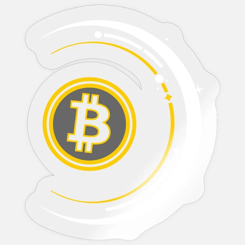 Bitcoin Space 01B - Sticker Größe S (10 x 10 cm) - Transparent glänzend