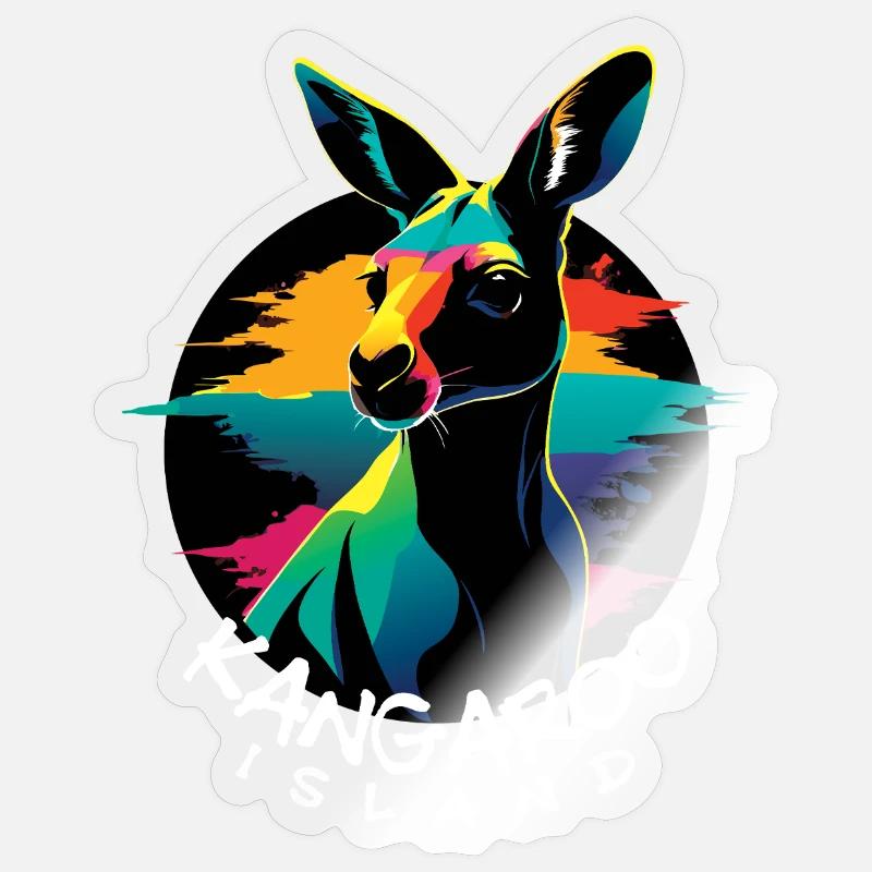 Kangaroo Island - Sticker taille S (10 x 10 cm) - brillant transparent
