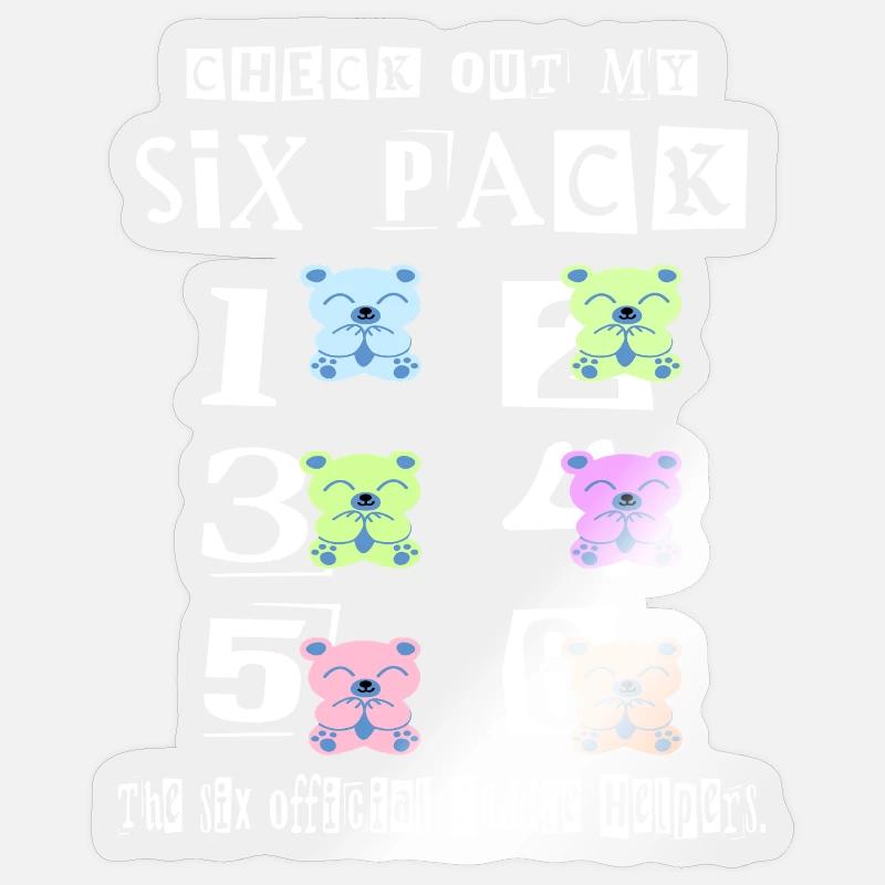 Teddy Cuddle Six Pack Sticker size S (10 x 10 cm)