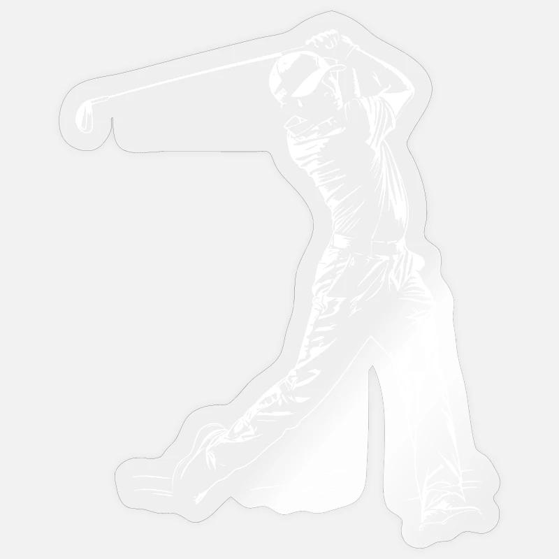 Golfer Sketch - Sticker size S (10 x 10 cm) - transparent glossy