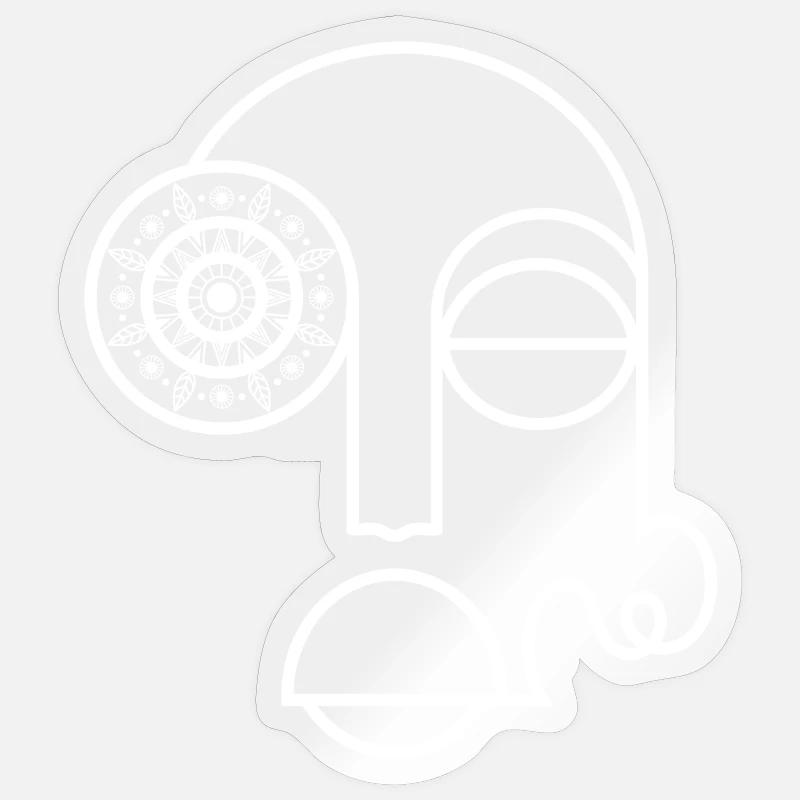 Abstract Face / Modern Abstract Face - Sticker size S (10 x 10 cm) - transparent glossy