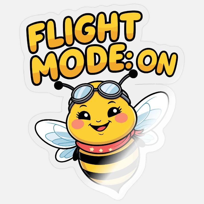 Flight Mode Bee - Ready for Takeoff Sticker Größe S (10 x 10 cm)