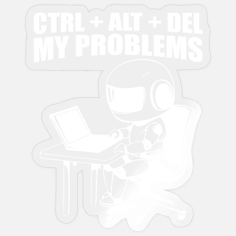 Ctrl + Alt + Suppr Mes problèmes Sticker taille S (10 x 10 cm)