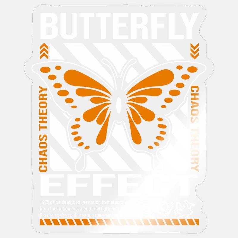 Butterfly Effect Chaos Theory Graphic Tee - Sticker size S (10 x 10 cm) - transparent glossy