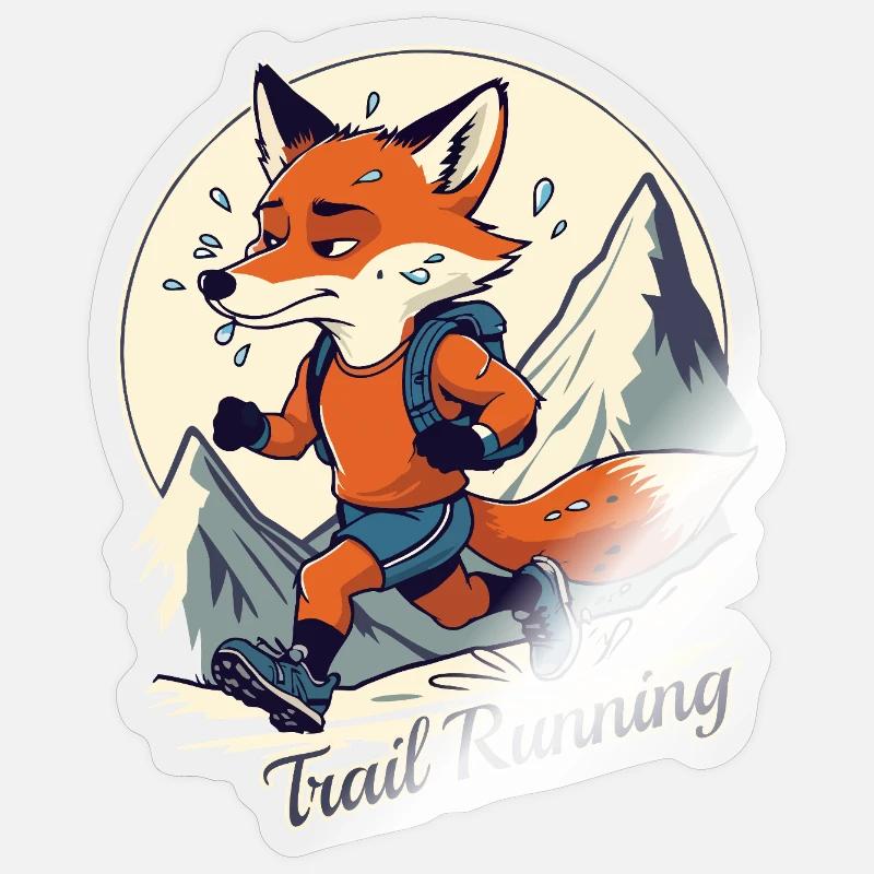 Trailrunning - Sticker Größe S (10 x 10 cm) - Transparent glänzend