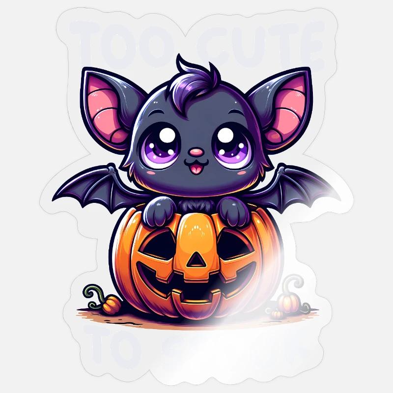 Cute bat Halloween - Sticker size S (10 x 10 cm) - transparent glossy