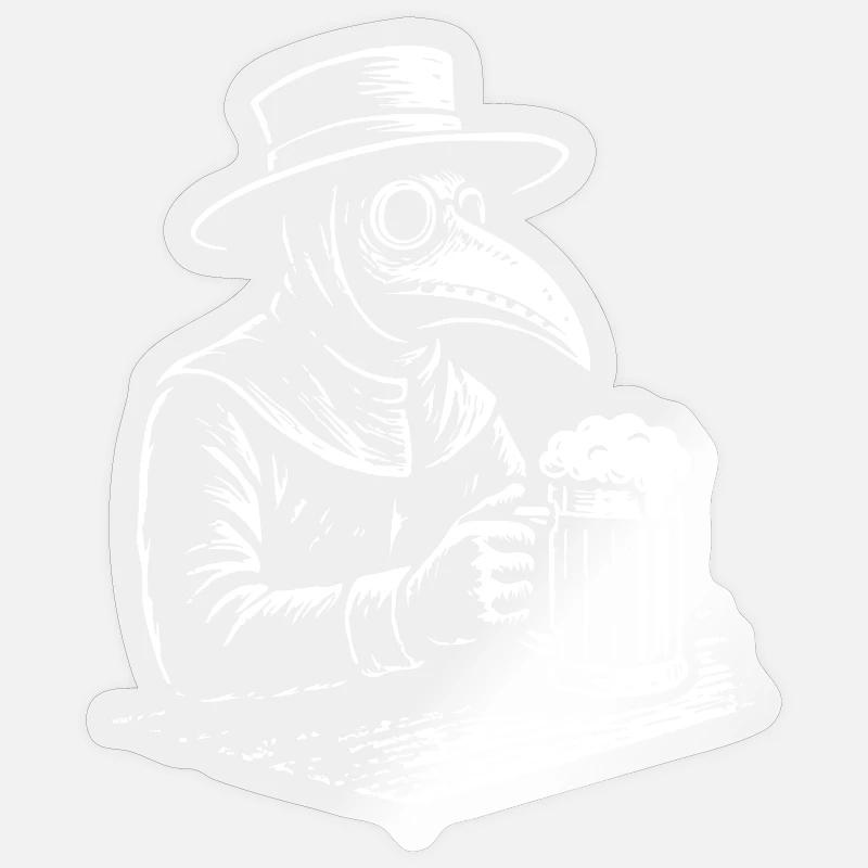 Pestdoktor Cheers Design - Sticker Größe S (10 x 10 cm) - Transparent glänzend