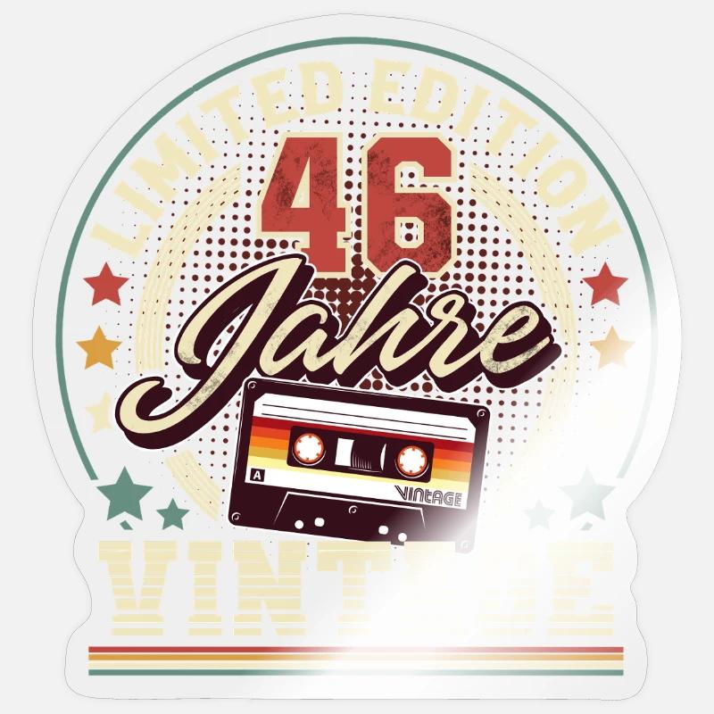 46th Birthday - Sticker size S (10 x 10 cm) - transparent glossy