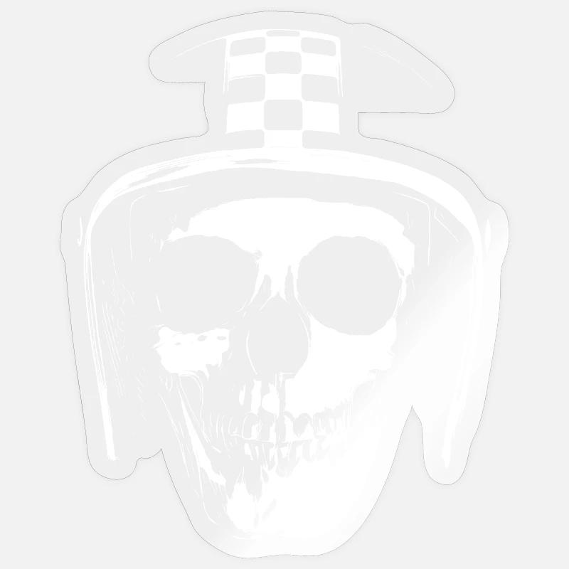biker_skull - Sticker Größe S (10 x 10 cm) - Transparent glänzend