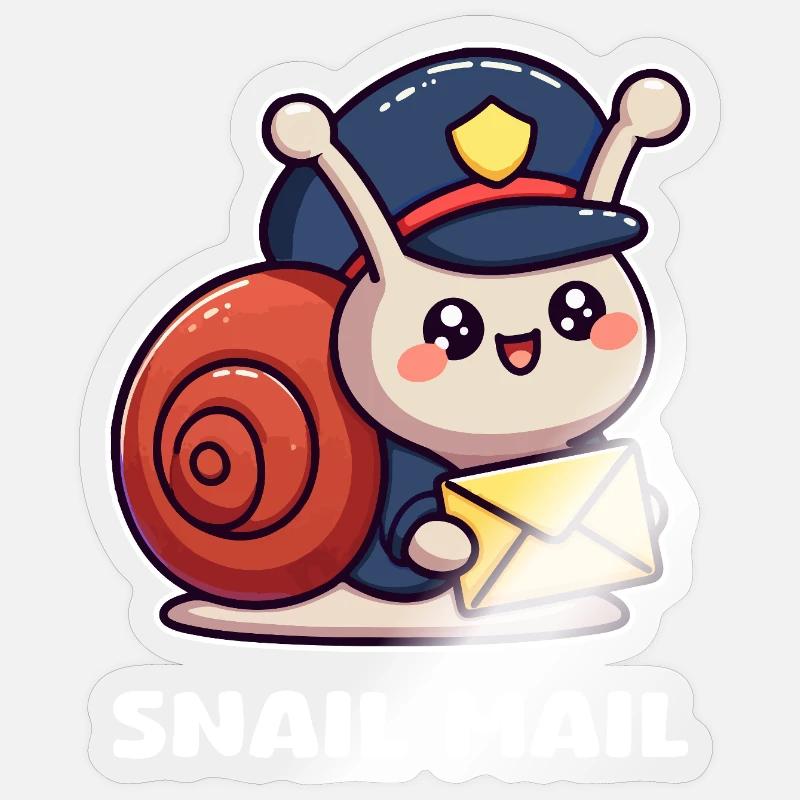 Escargot Messager Sticker taille S (10 x 10 cm)