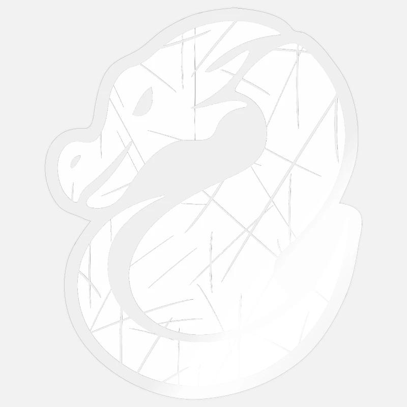 Silhouette de dragon blanc - Sticker taille S (10 x 10 cm) - brillant transparent