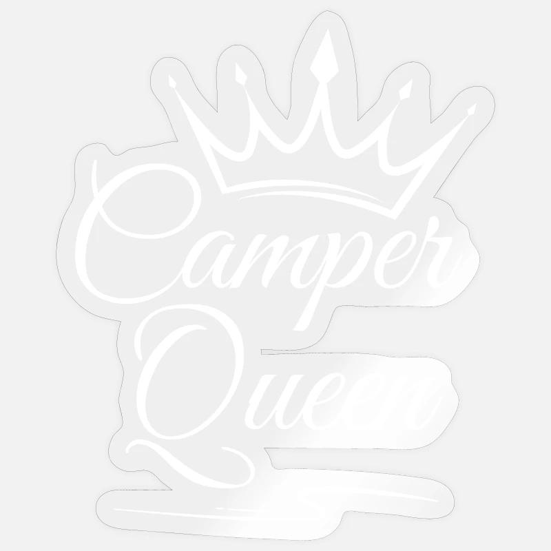 Camper Queen - Sticker size S (10 x 10 cm) - transparent glossy