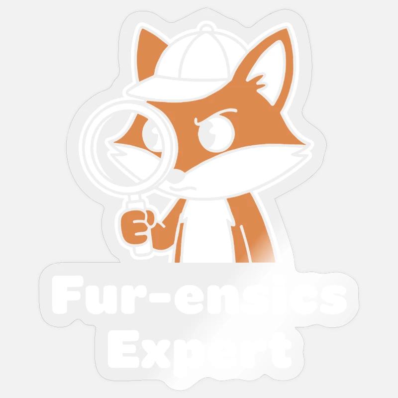 Fur-ensics Detective Fox - Sticker size S (10 x 10 cm) - transparent glossy