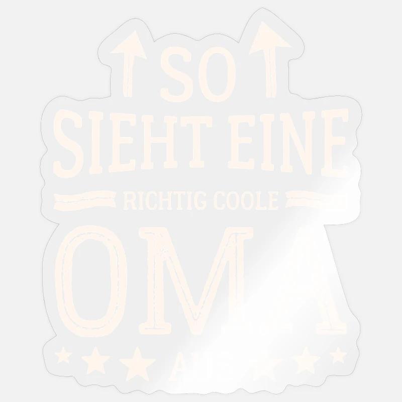 So sieht eine coole Oma aus Beste Großmutter - Sticker Größe S (10 x 10 cm) - Transparent glänzend