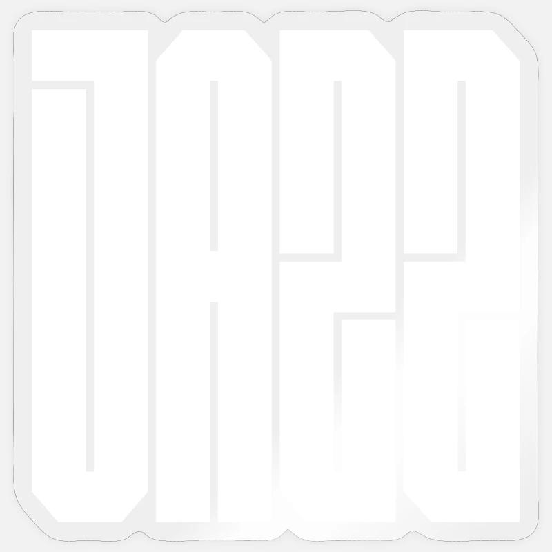 Jazz Block Typography - Sticker size S (10 x 10 cm) - transparent glossy