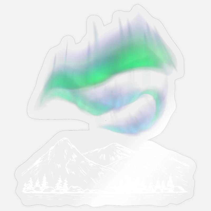 Aurora Alpine Chart - Sticker size S (10 x 10 cm) - transparent glossy