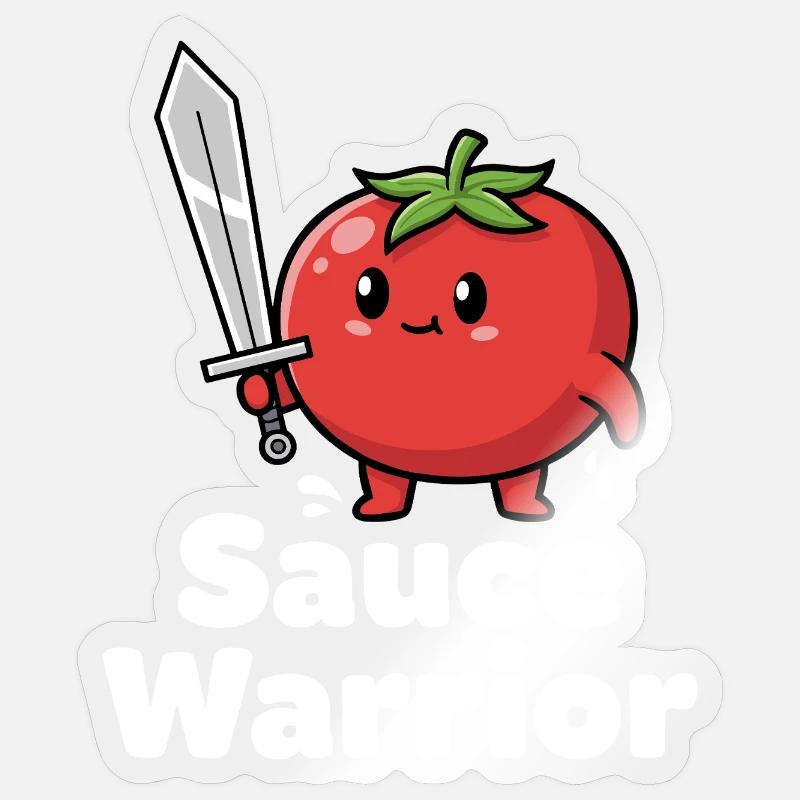 Tomato Warrior with Sword Sticker size S (10 x 10 cm)