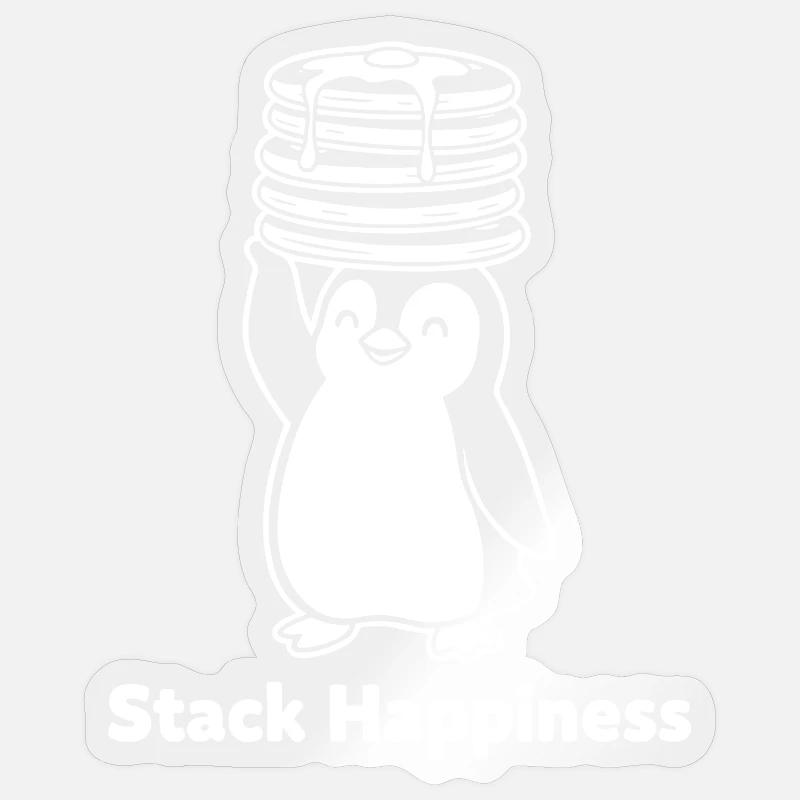 Stack Happiness Penguin Pancakes - Sticker size S (10 x 10 cm) - transparent glossy