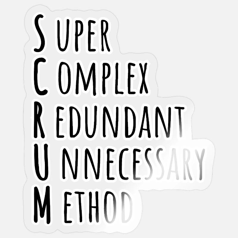 Scrum Master Daily Team Backlog Refinement! Agil! Sticker Größe S (10 x 10 cm)