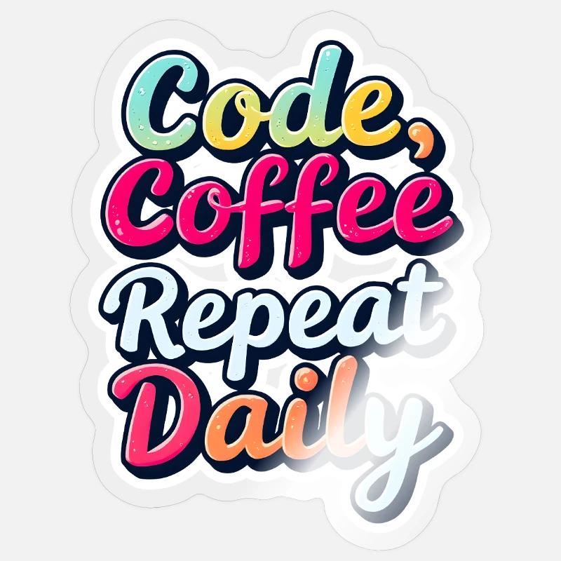 Code Schlaf Debug Wiederholungsprogramm Shirt Sticker Größe S (10 x 10 cm)