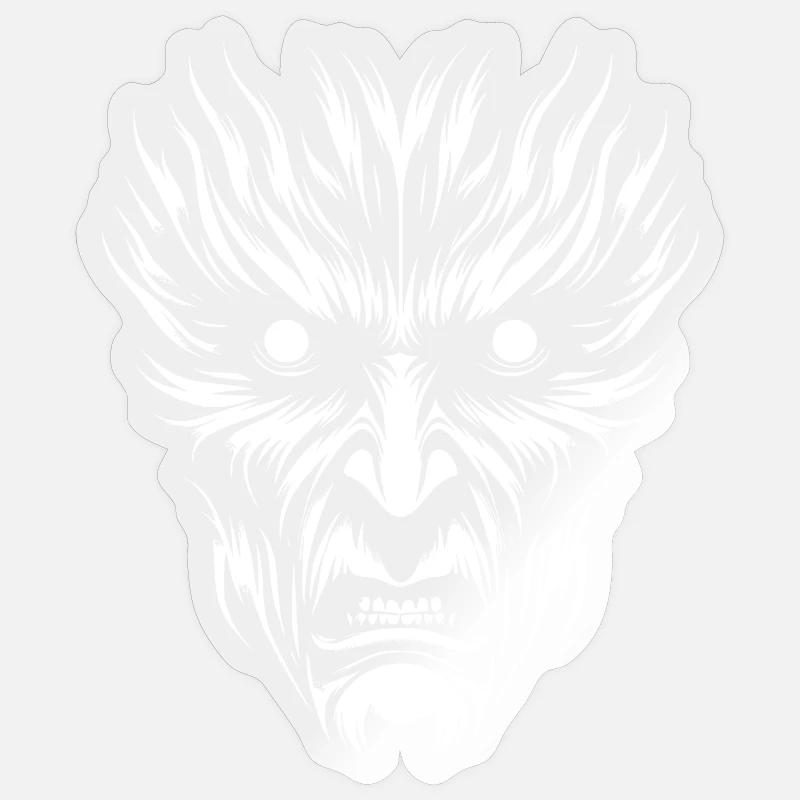 Moon Wolf Face - Sticker size S (10 x 10 cm) - transparent glossy