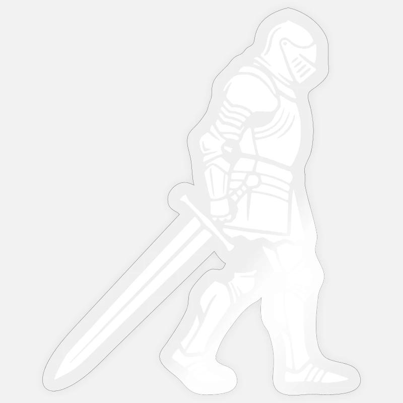 Ritter Rüstung Detailliert Mittelalter - Sticker Größe S (10 x 10 cm) - Transparent glänzend
