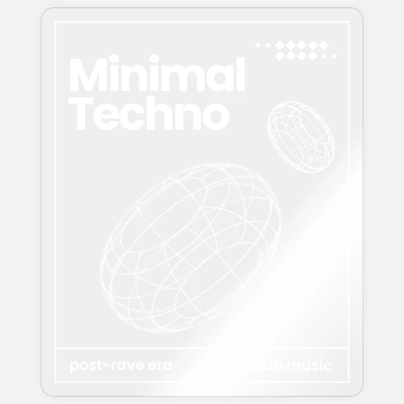 Conception minimale des sphères musicales techno Sticker taille S (10 x 10 cm)