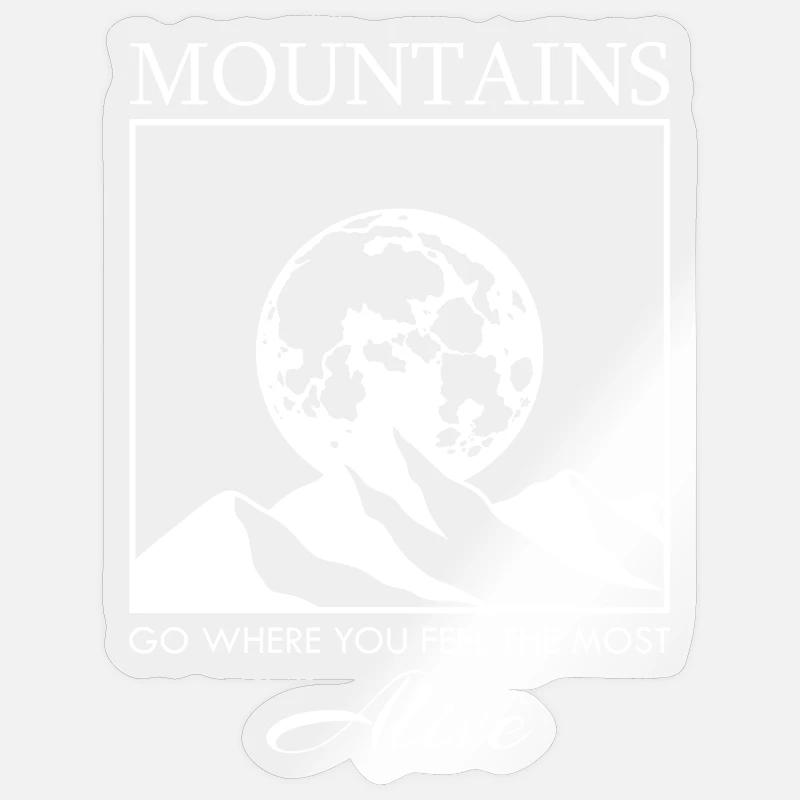 Mountain Range with the Moon Sticker size S (10 x 10 cm)