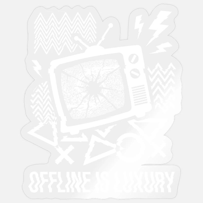 Offline Is Luxury Glitch TV - Sticker size S (10 x 10 cm) - transparent glossy