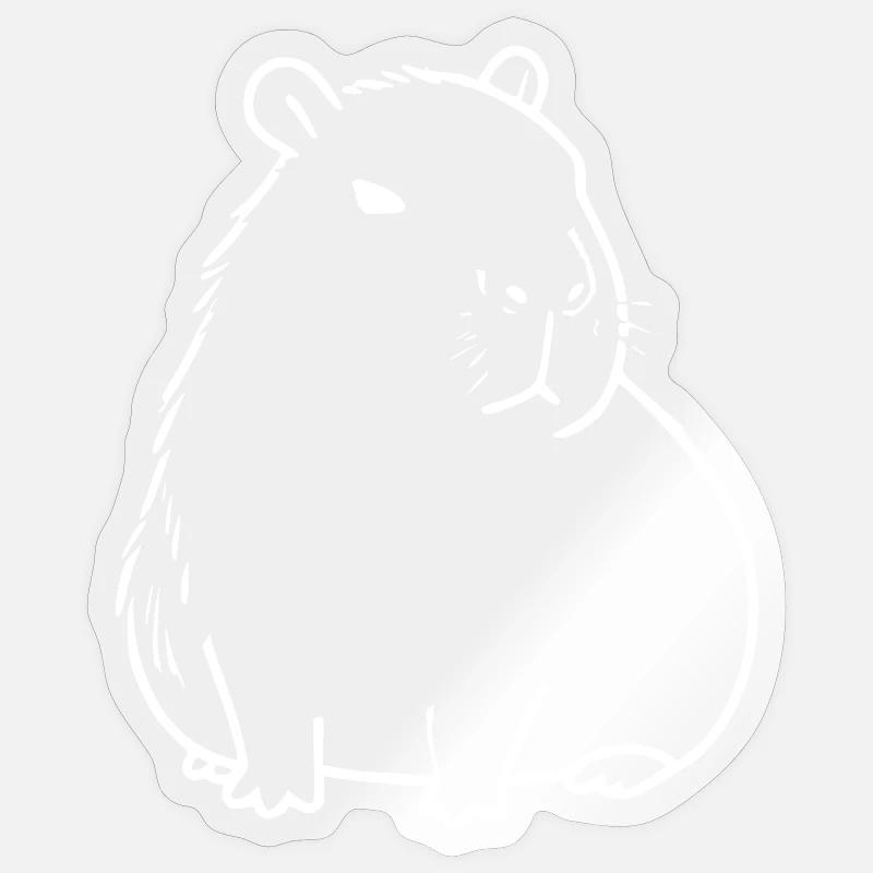 Capybara capybara white - Sticker size S (10 x 10 cm) - transparent glossy