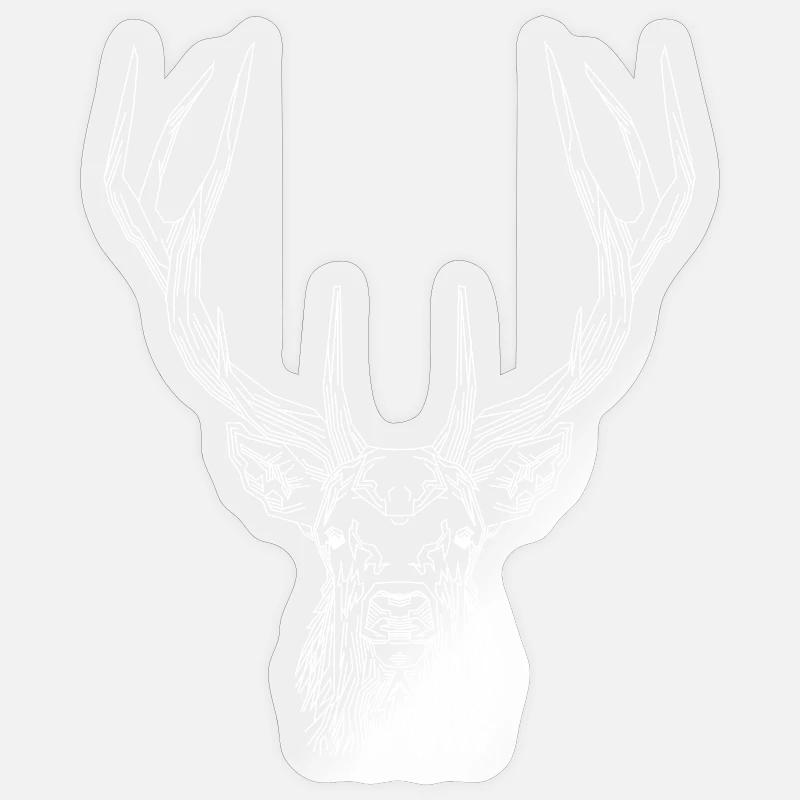 Tech Deer – Geometric Deer in White Sticker size S (10 x 10 cm)